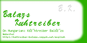 balazs kuhtreiber business card